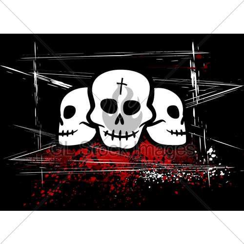 500x500 Grunge Skull Vector Gl Stock Images