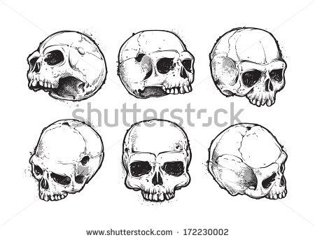 450x343 Hand Drawn Skulls Vector Set Grunge Skulls Vector Illustration
