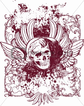270x340 Image Red Grunge Skull Vector Illustration From Crestock