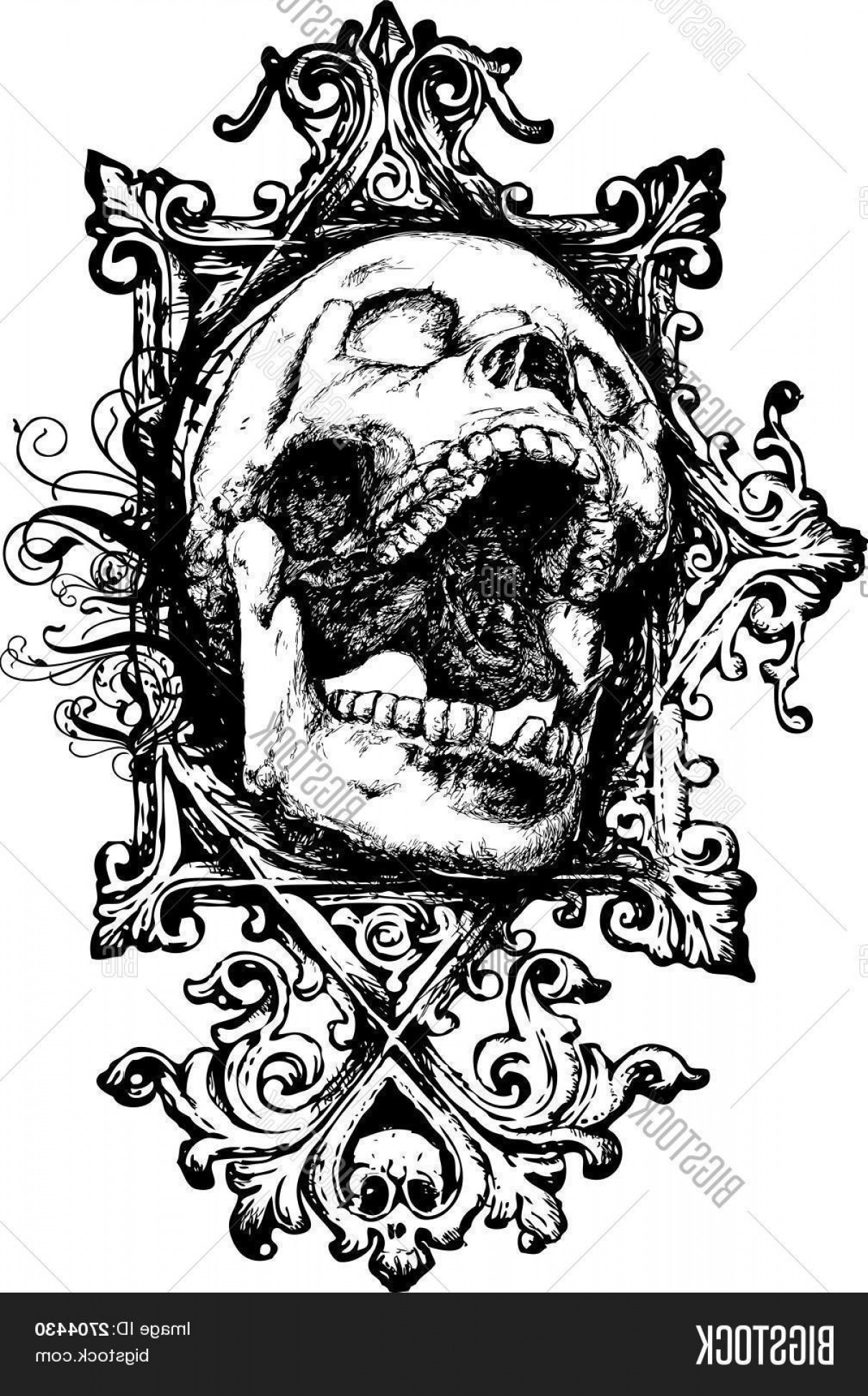 1209x1944 Stock Vector Screaming Grunge Skull Vector Illustration Soidergi