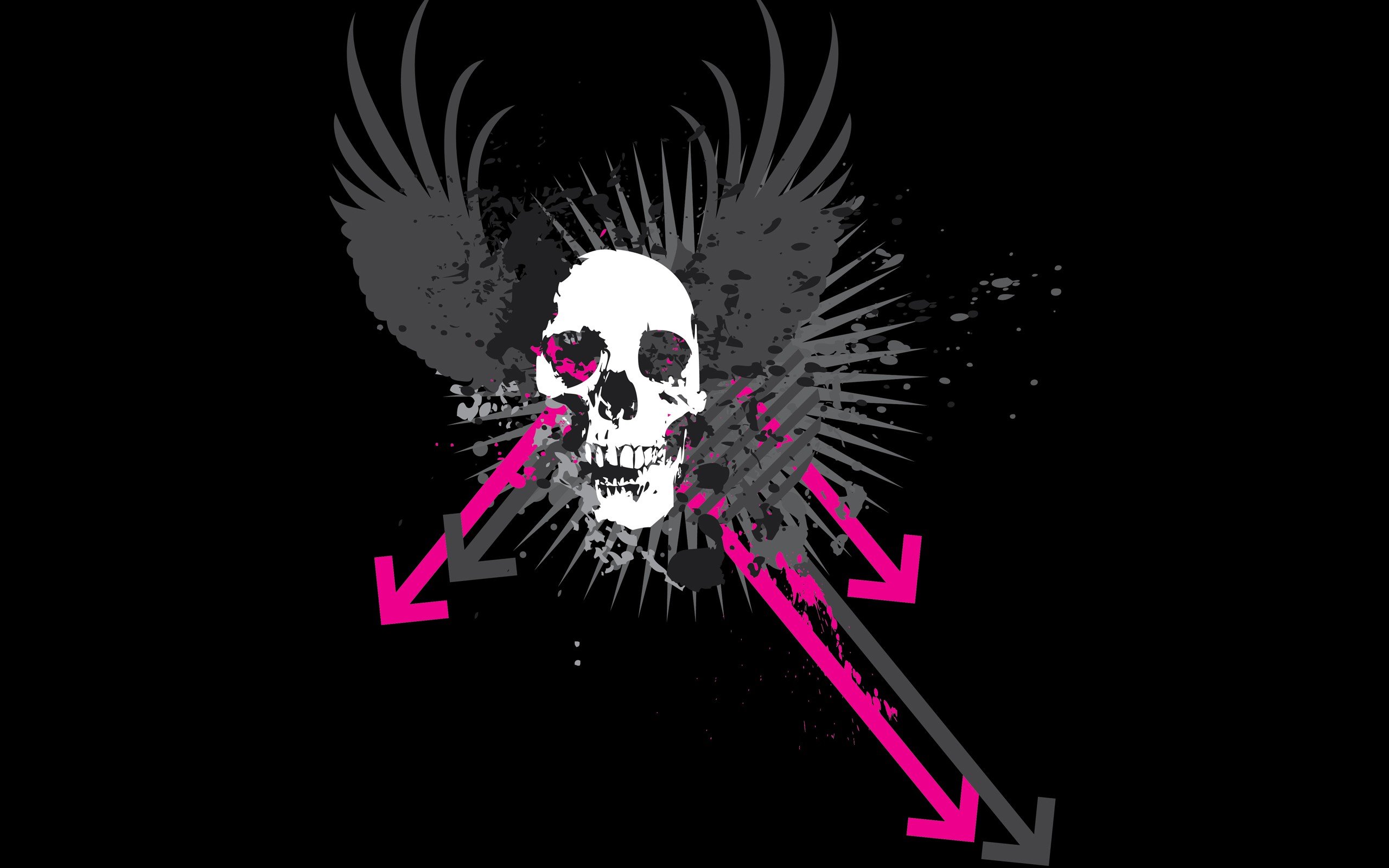 2560x1600 Wallpaper Px, Black Background, Grunge, Skull, Vector