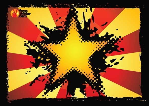 600x428 Grunge Star Free Vector