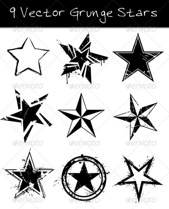 590x727 Grunge Vector Stars