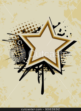 338x464 Grunge Star Vector Art Stock Vector
