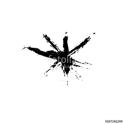 500x500 Ink Vector Brush Stroke Star Vector Illustration Grunge Texture