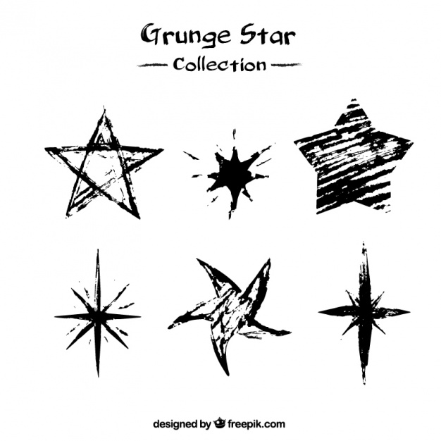 626x626 Pack Of Six Grunge Stars Vector Free Download