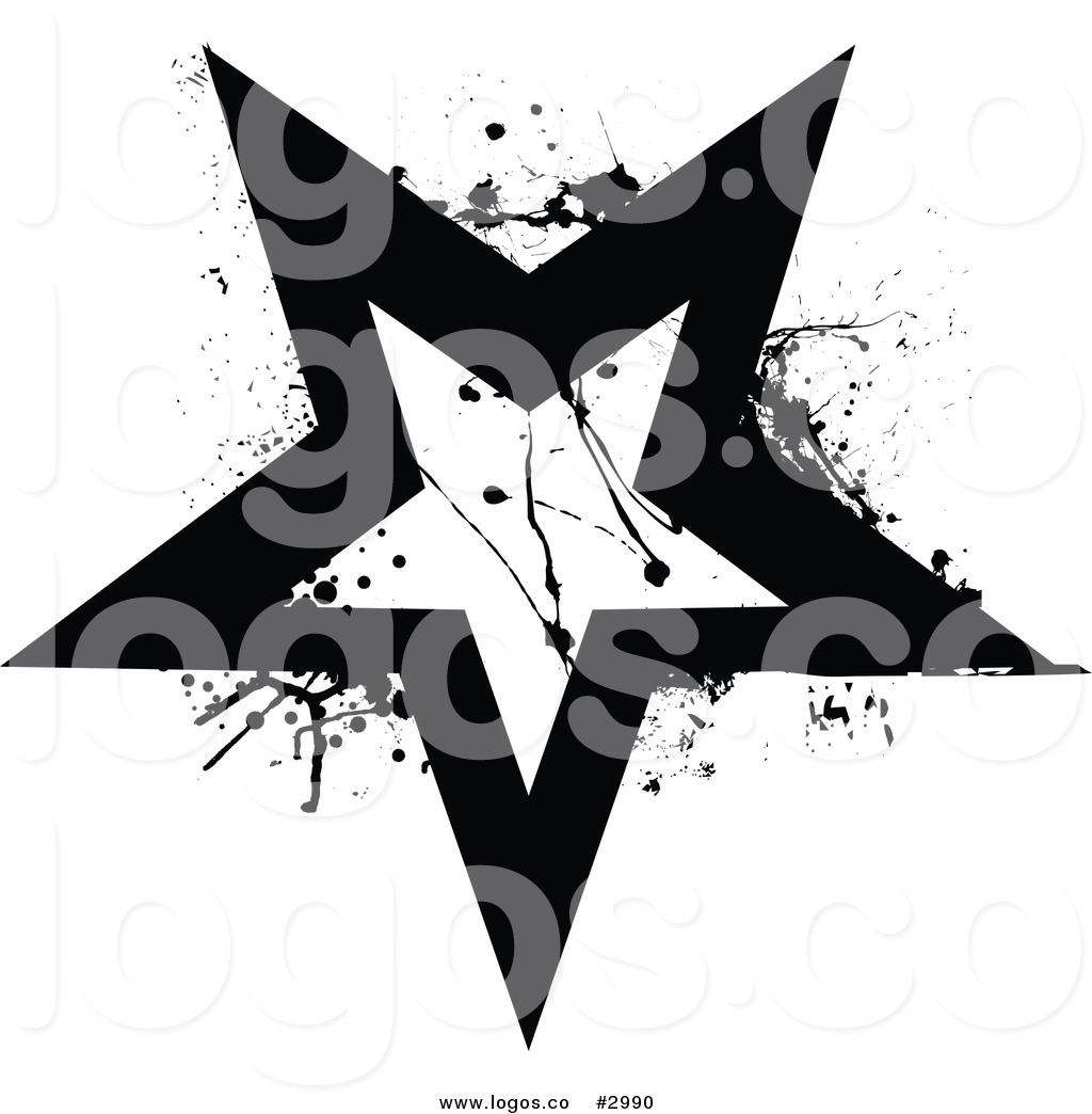 1024x1044 Royalty Free Vector Of A Black And White Grunge Star Logo