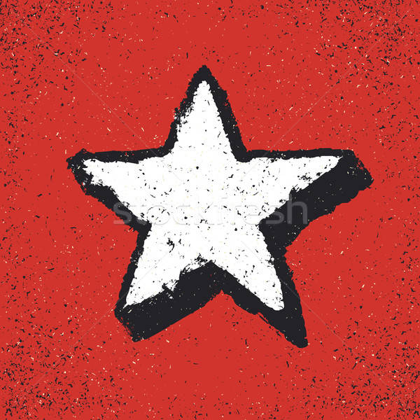 600x600 Five Pointed Star Grunge Icon Star Vector Illustration Geometr