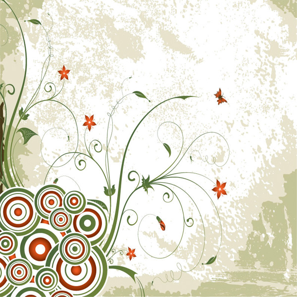 Grunge Floral Swirl Vintage Vector Background 600x600 Grunge Floral Swirl Vintage Vector Background
