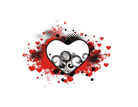 Abstract Valentine's Day Card With Grunge Swirl Heart Shape 450x349 Abstract Valentine's Day Card With Grunge Swirl Heart Shape