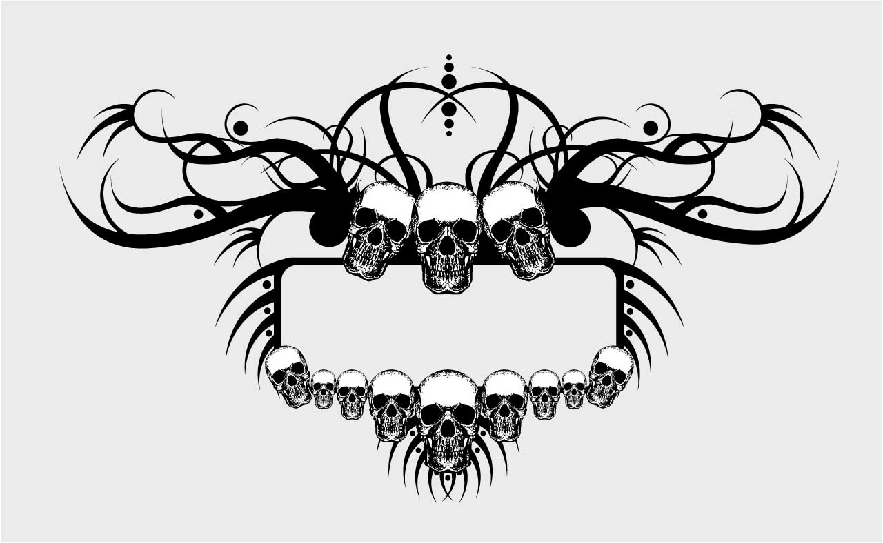 Grunge Skulls Frame Vector Free Download 1280x788 Grunge Skulls Frame Vector Free Download