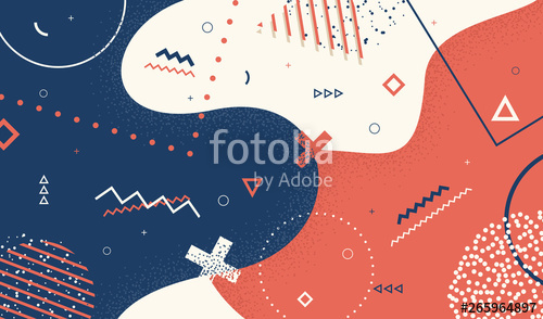 Creative Abstract Background With Geometric Shapes Retro Memphis 500x294 Creative Abstract Background With Geometric Shapes Retro Memphis