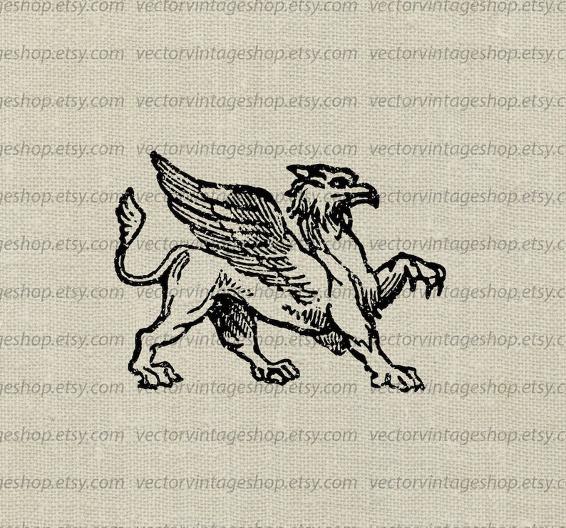 794x741 Griffin Vector Clipart Gryphon Mythology Clip Art Etsy