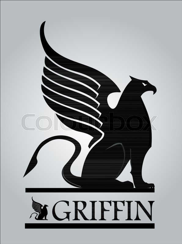 596x800 Griffin On Grey Background Stock Vector Colourbox
