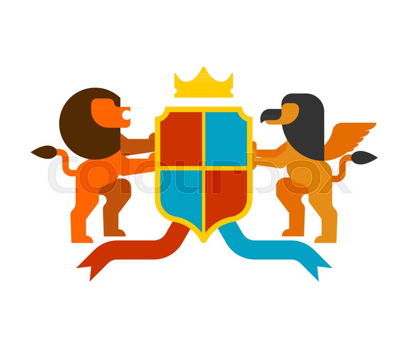 800x683 Lion And Gryphon Shield Heraldic Stock Vector Colourbox