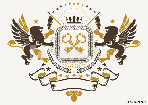 500x356 Luxury Heraldic Vector Emblem Template Vector Blazon Composed