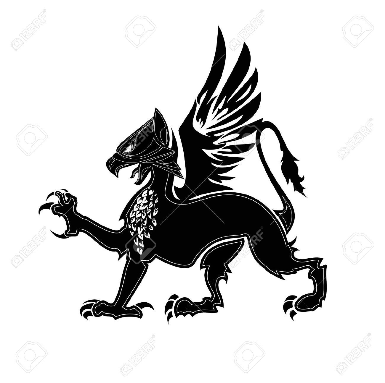 1300x1296 Stock Vector Griffins In Griffin Tattoo, Griffin Logo
