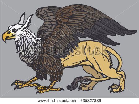 450x338 Griffin, Griffon, Or Gryphon, Vector Illustration, Bald Eagle