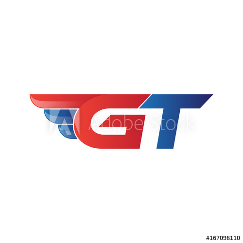 500x500 Fast Initial Letter Gt Logo Vector Wing