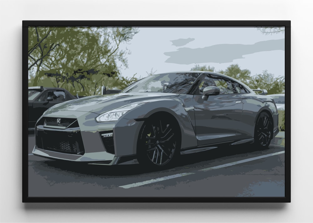 1000x714 Nissan Gtr Vector Art Print