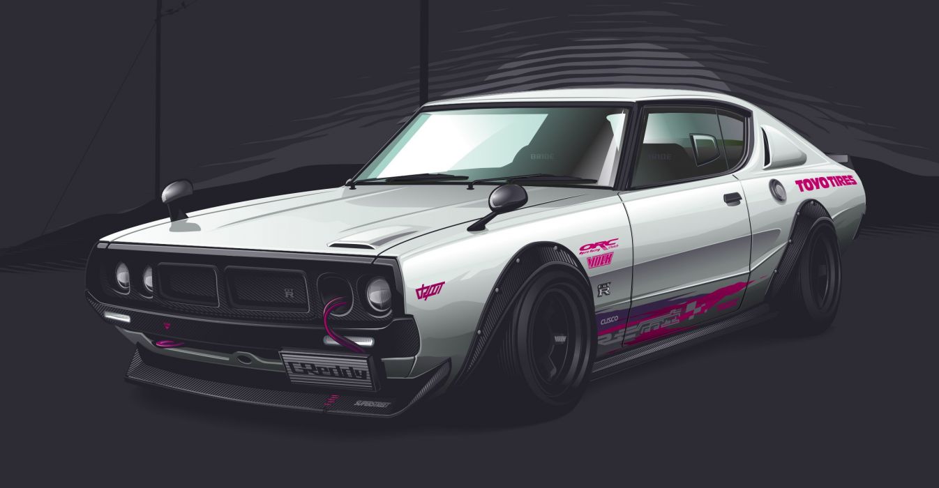 1346x700 Classic Skyline Gtr Vector Wallpaper