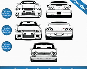 340x270 Nissan Gtr Vector Etsy