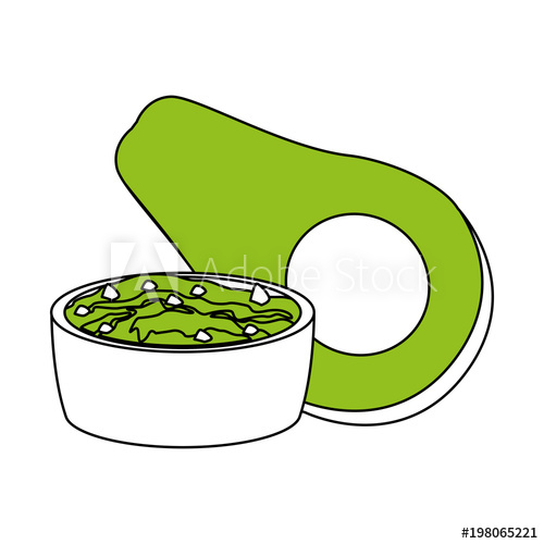 500x500 Guacamole Mexican Food Vector Illustration Graphic Design