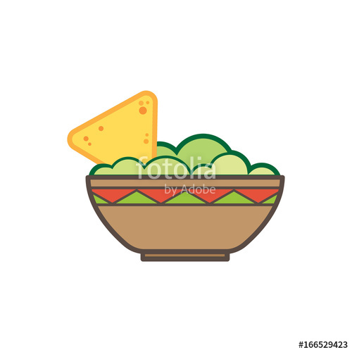 500x500 Guacamole With Nacho Icon Stock Image And Royalty Free Vector