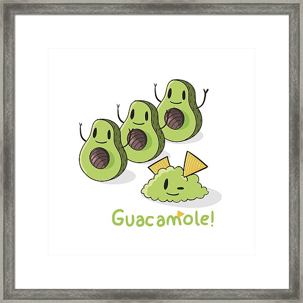 600x600 Cute Guacamole Vector Illustration Framed Print
