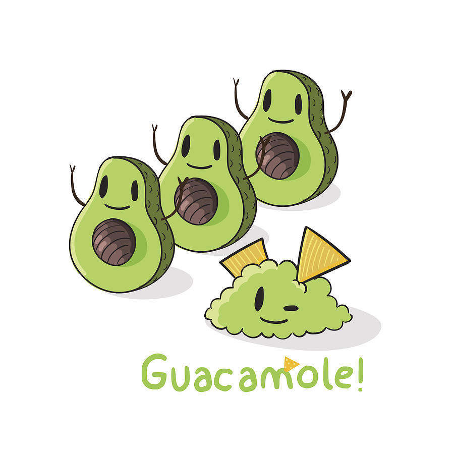 900x900 Cute Guacamole Vector Illustration