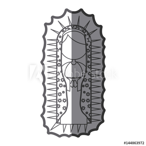 500x500 Grayscale Silhouette Of Canvas Of Faceless Virgin Of Guadalupe