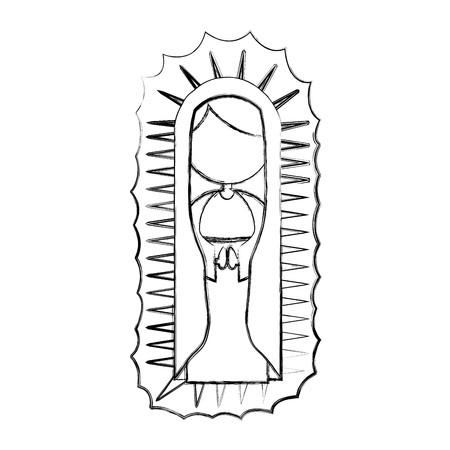 450x450 Monochrome Sketch Contour With Canvas Of Faceless Virgin