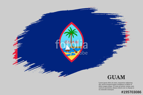 500x334 Guam Grunge Styled Flag Brush Stroke Background Stock Image