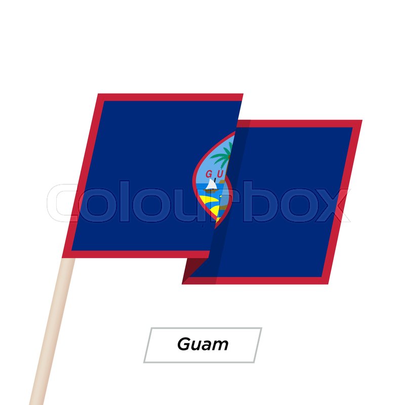 800x800 Guam Ribbon Waving Flag Isolated On Stock Vector Colourbox