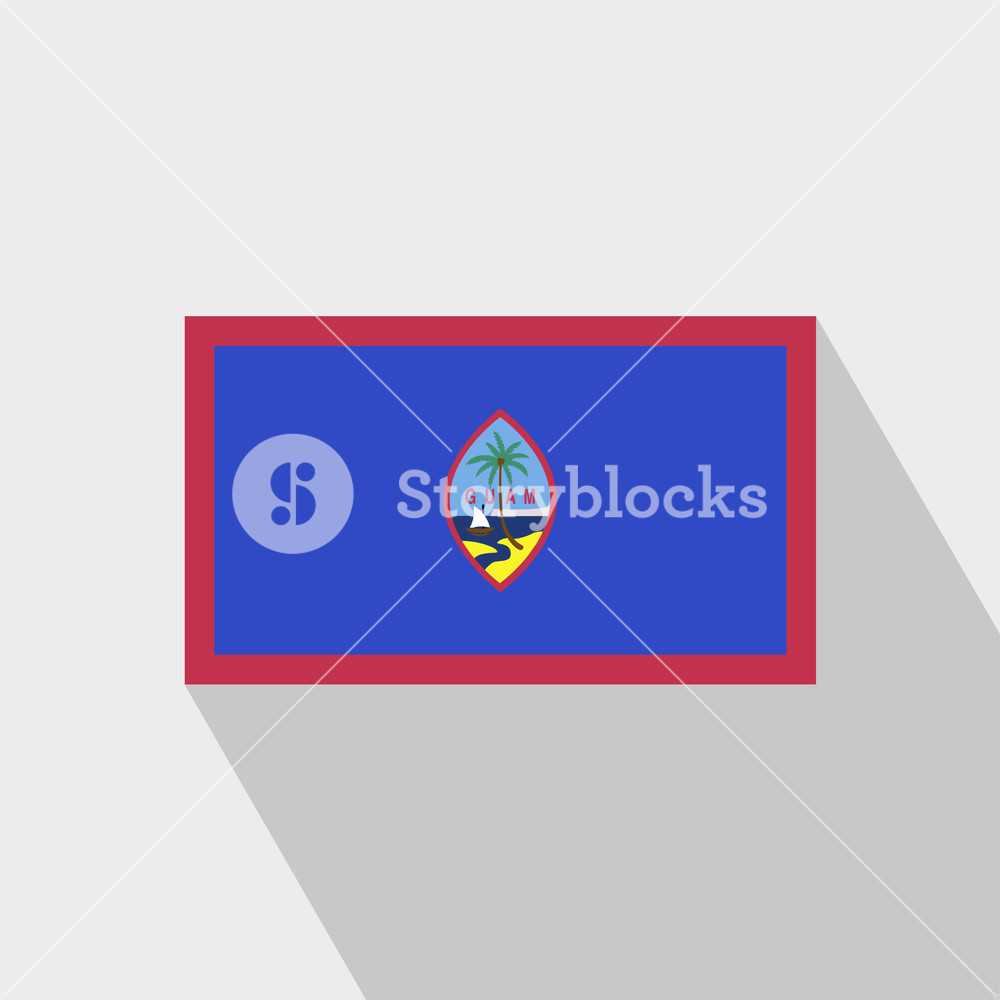 1000x1000 Guam Flag Long Shadow Design Vector Royalty Free Stock Image