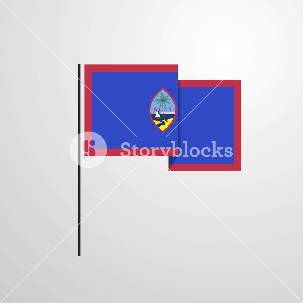 1000x1000 Guam Waving Flag Design Vector Royalty Free Stock Image