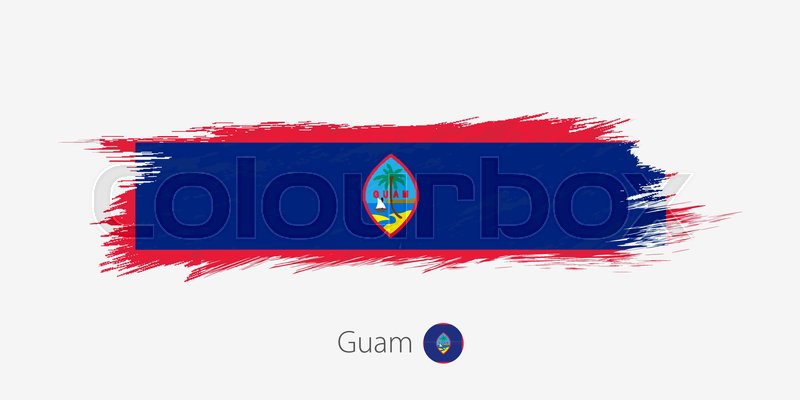 800x400 Flag Of Guam, Grunge Abstract Brush Stock Vector Colourbox
