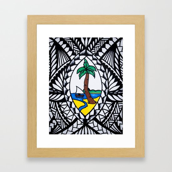 550x550 Guam Seal Poly Style Framed Art Print
