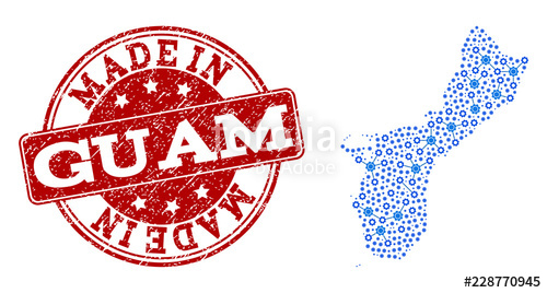 500x268 Map Of Guam Island Vector Mosaic And Made In Grunge St Map