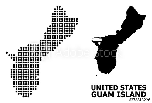 500x338 Dot Pattern Map Of Guam Island