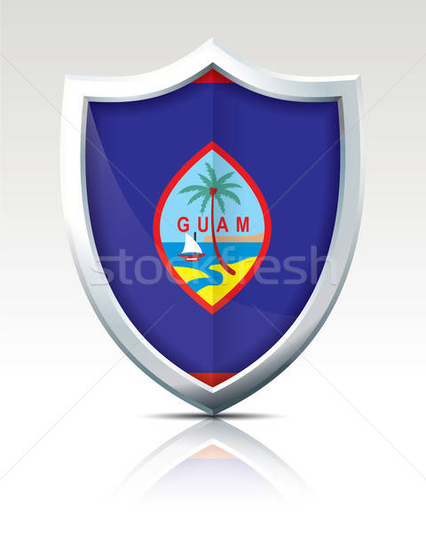 480x600 Shield With Flag Of Guam Vector Illustration Ojal