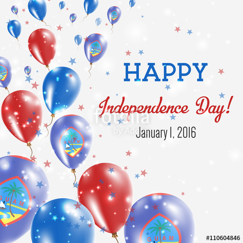 500x500 Guam Independence Day Greeting Card Flying Balloons In Guam