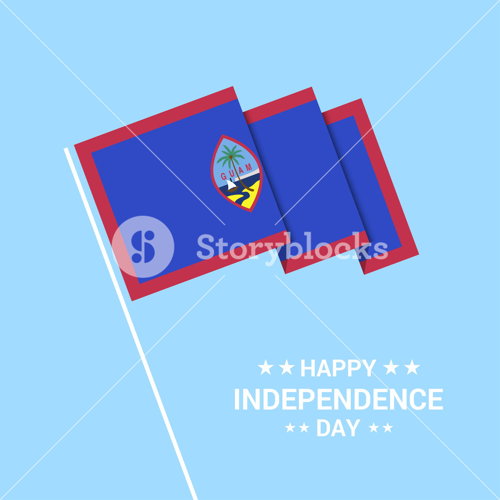 1000x1000 Guam Independence Day Typographic Design With Flag Vector Royalty