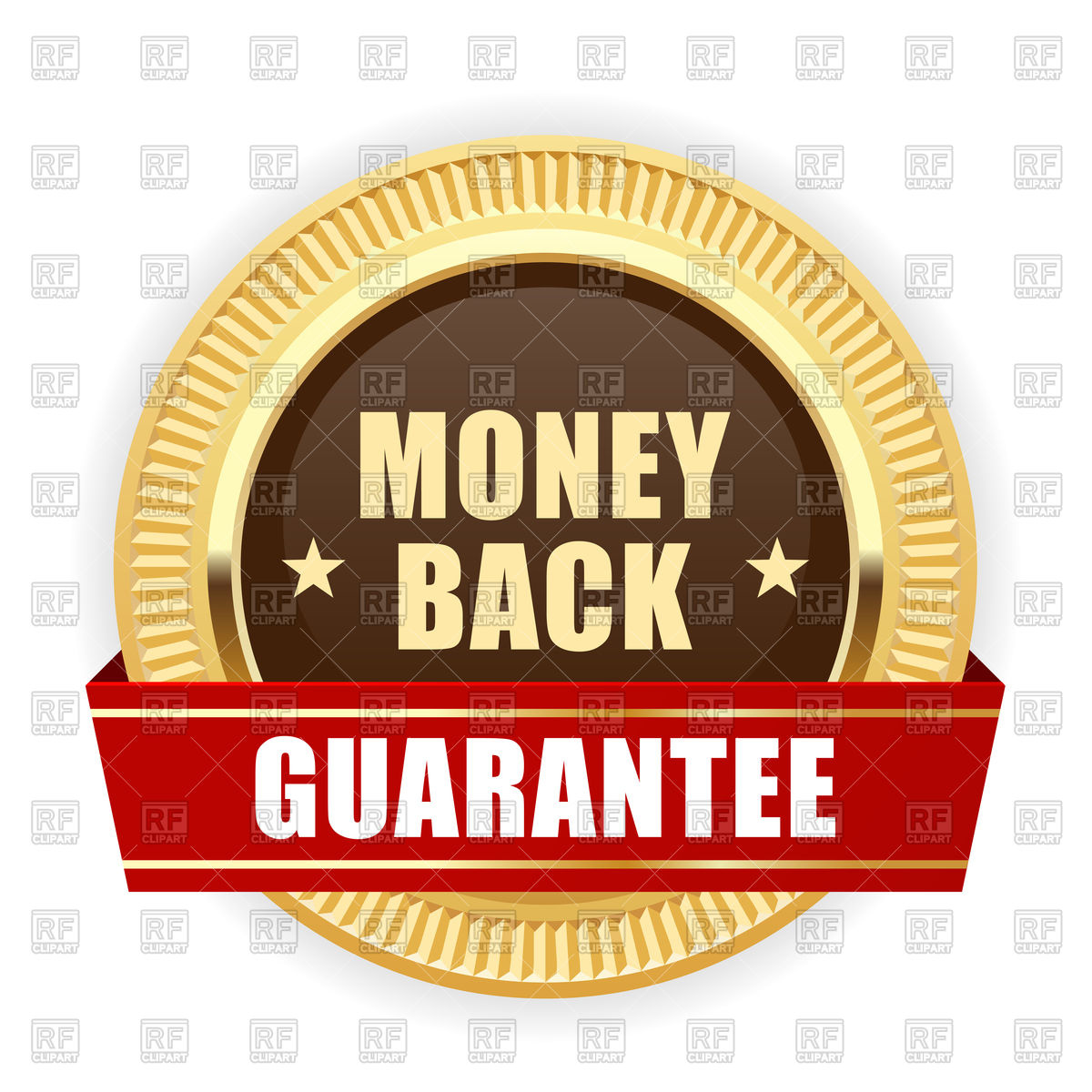 1200x1200 Golden Medal Money Back Guarantee Vector Image Of Objects