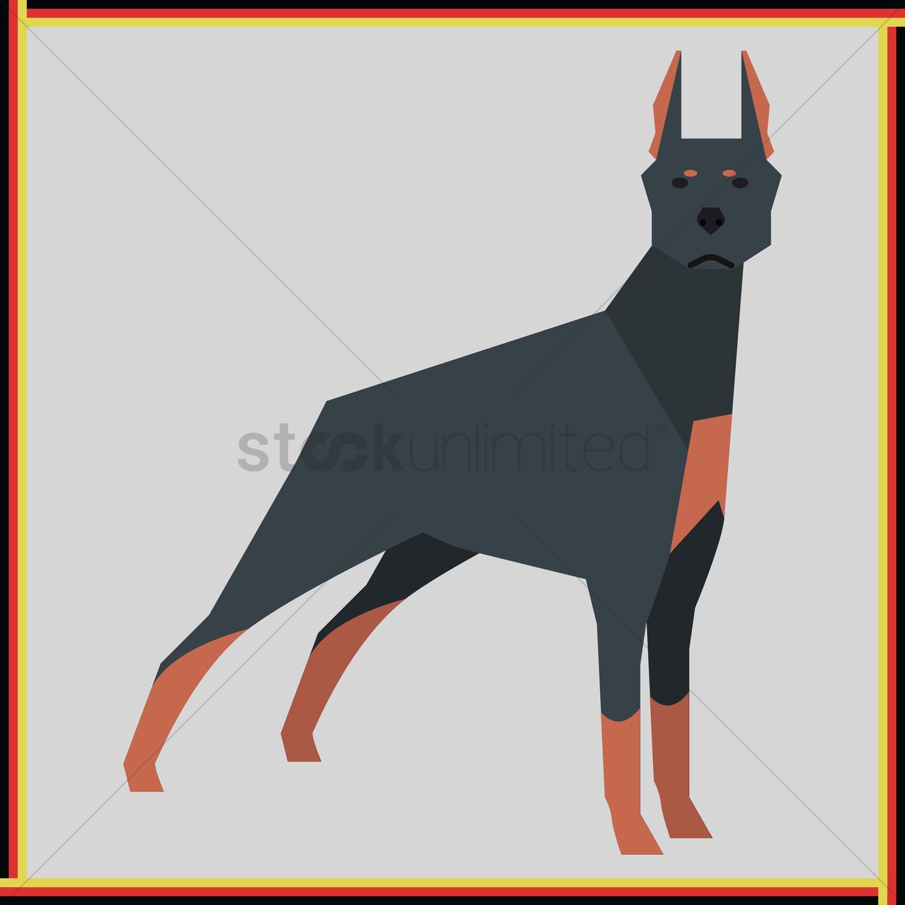 1300x1300 Doberman Pinscher Dog Vector Image