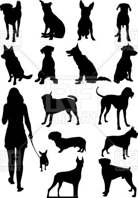 280x400 Silhouette Of Dogs Vector Image Of Plants And Animals Leonido