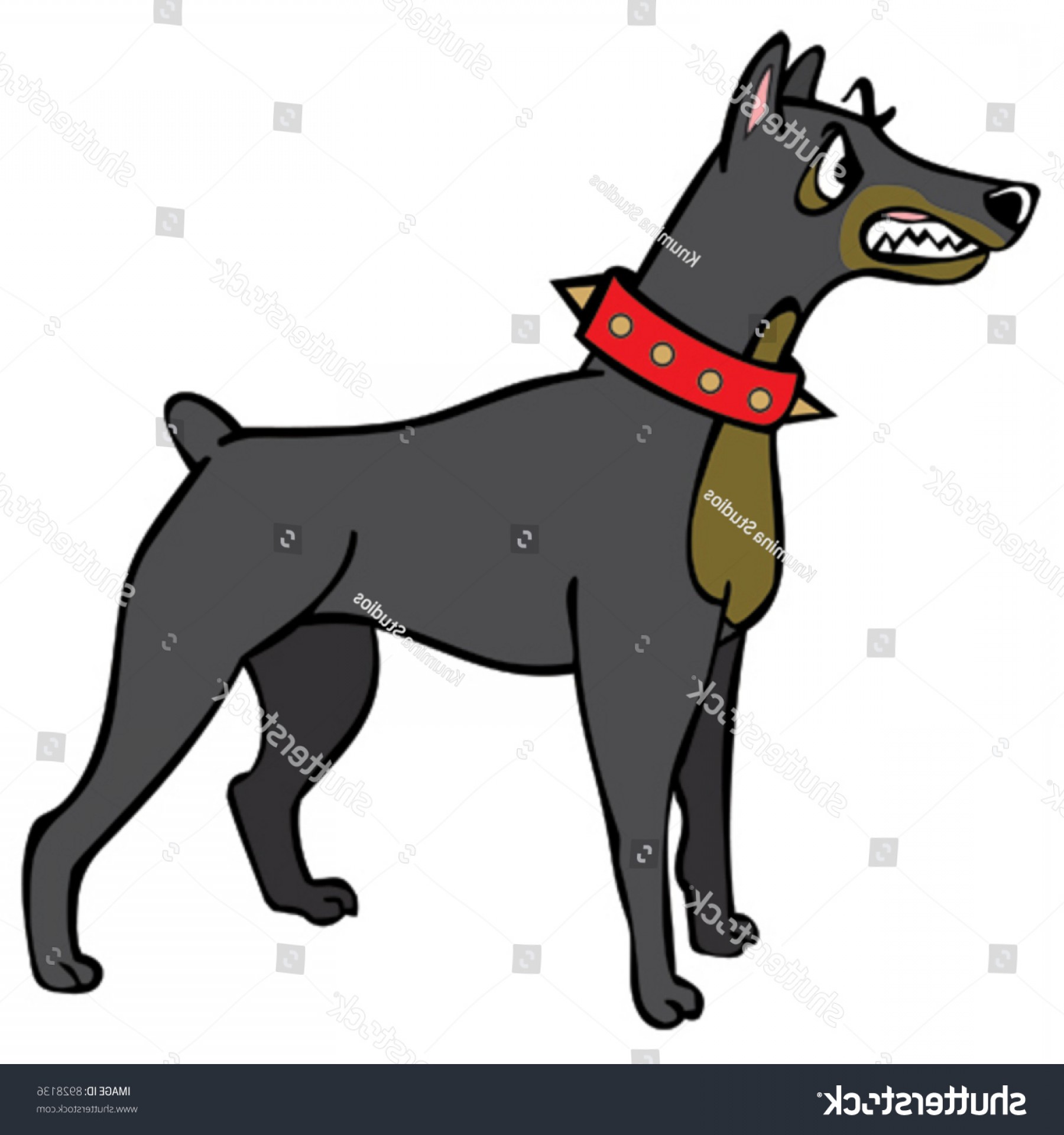 1800x1920 Vector Guard Dog Doberman Pinscher Baring Soidergi