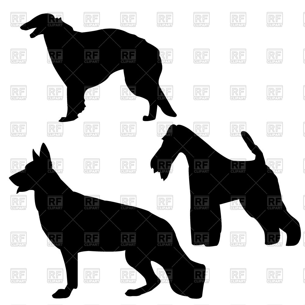 1000x1000 Working And Guard Dogs Silhouettes Free Vector Image Vector