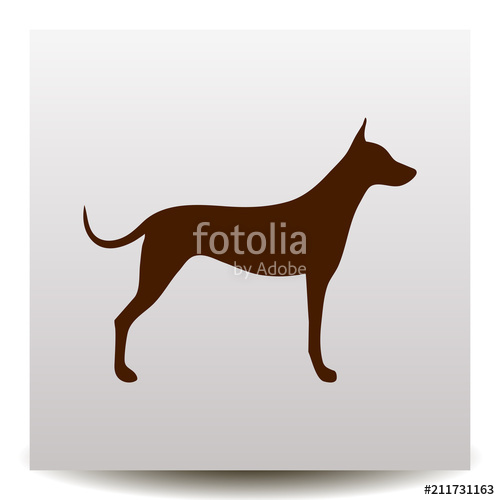 500x500 Dog Vector Icon On A Realistic Paper Background With Shadow Stock
