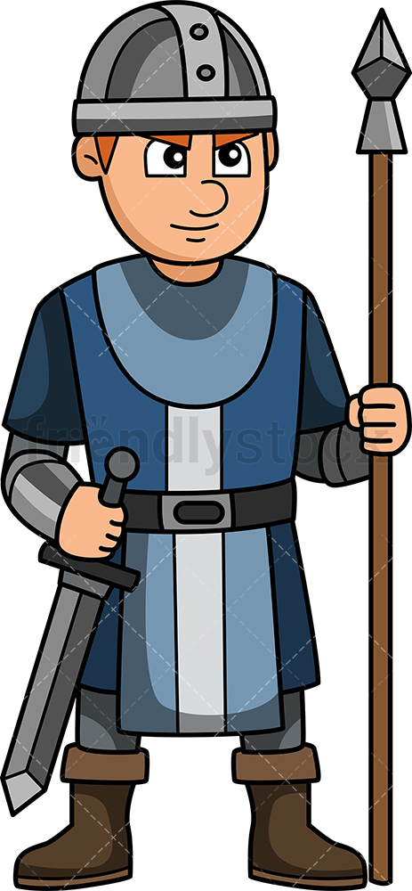 463x1000 Medieval Royal Guard Cartoon Clipart Vector